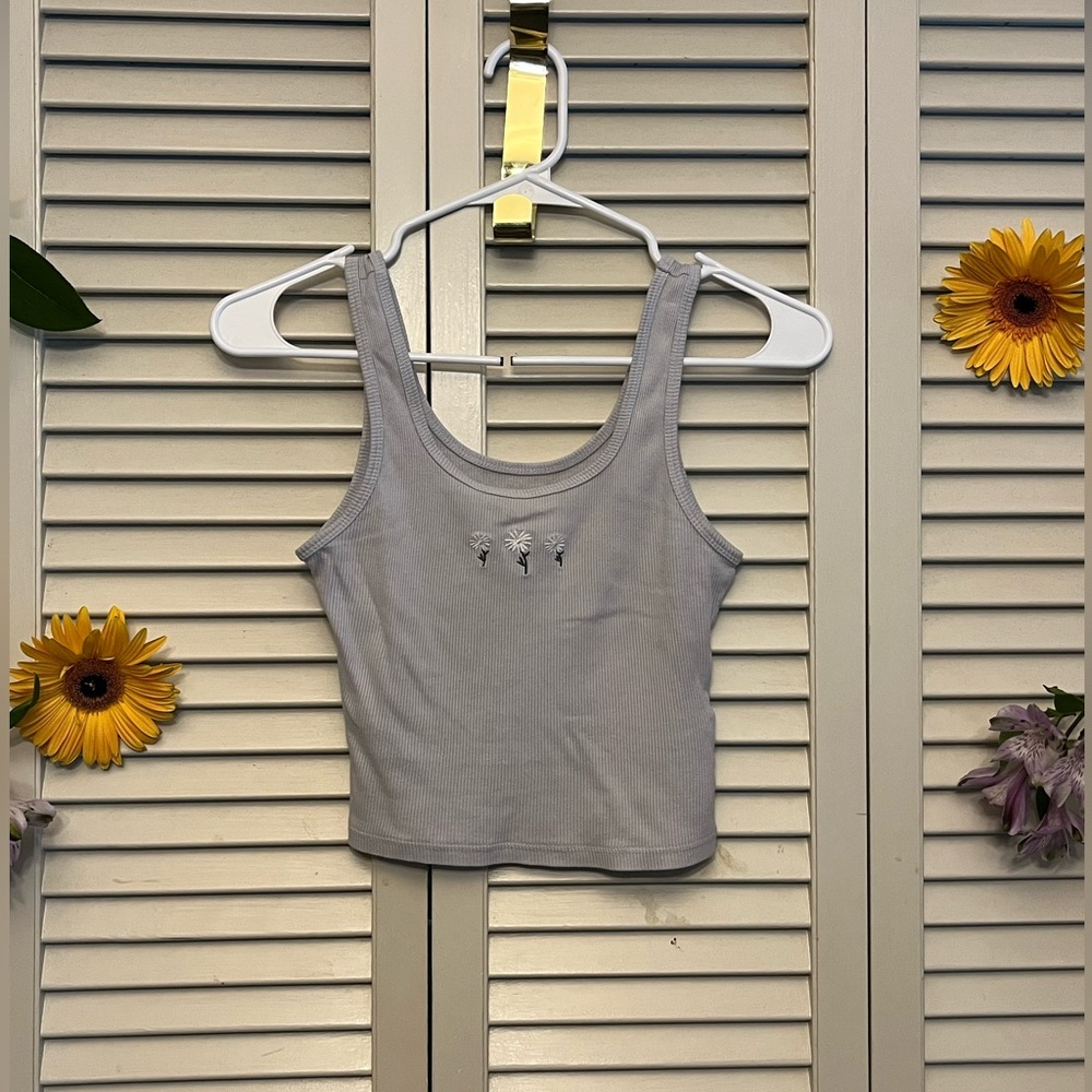 Hollister Flower Embroidered Crop Top